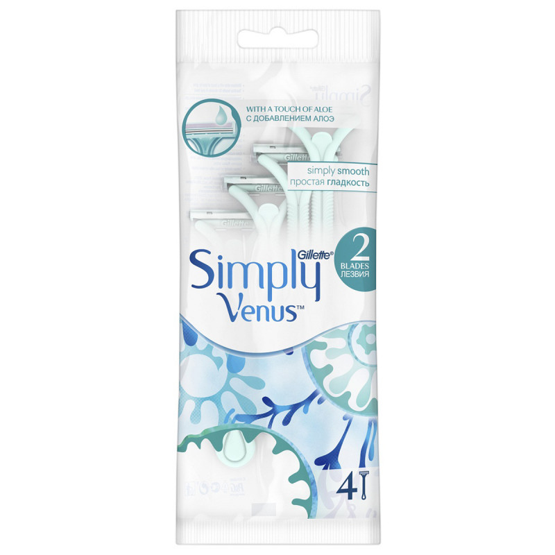 Станки для бритья одноразовые Simply Venus 4шт от Gillette + 1