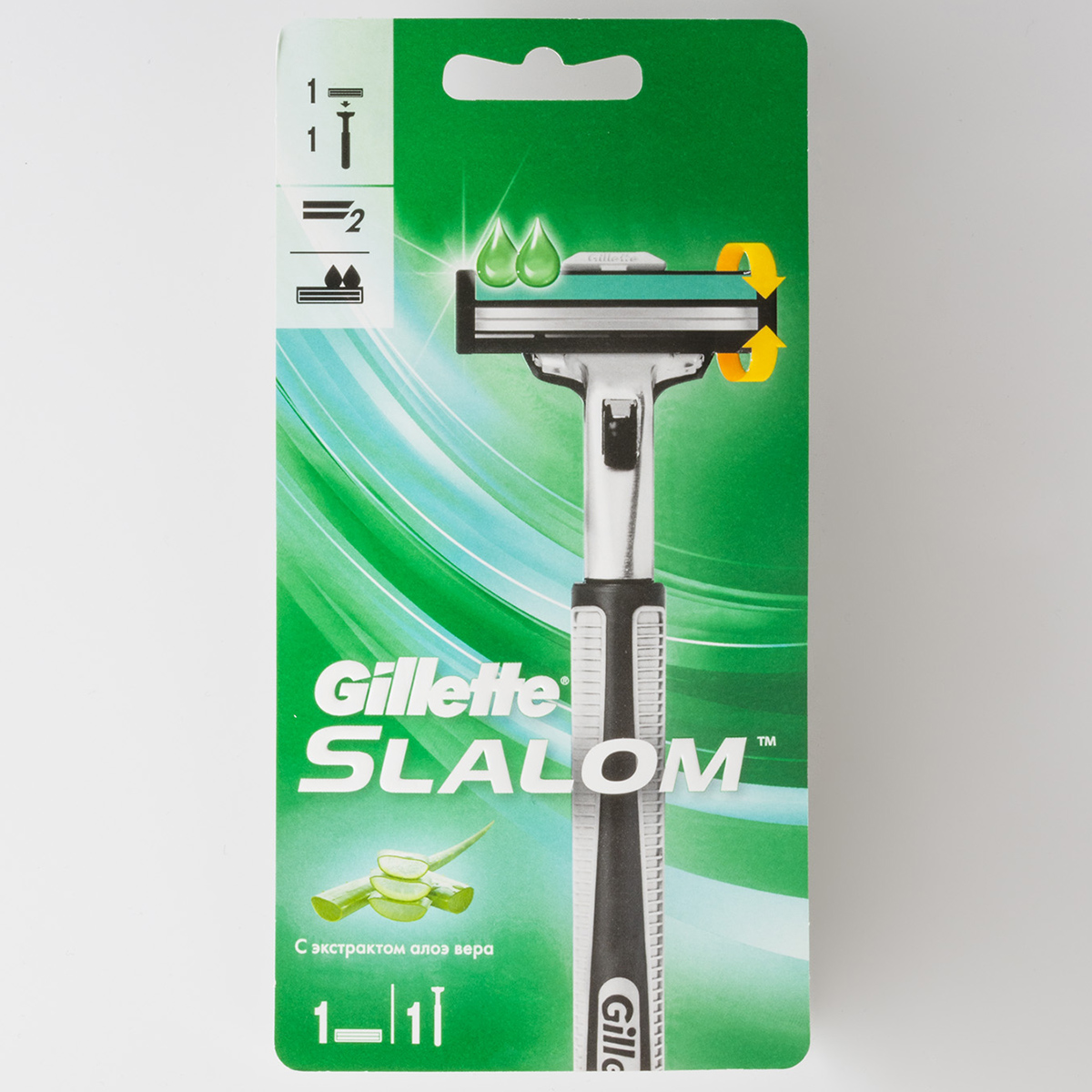 Станок для бритья Slalom + 1 сменная кассета от Gillette + 2