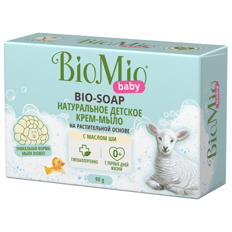 Baby 0+ Bio-Soap Детское Крем-мыло с маслом Ши 90г от BioMio + 1