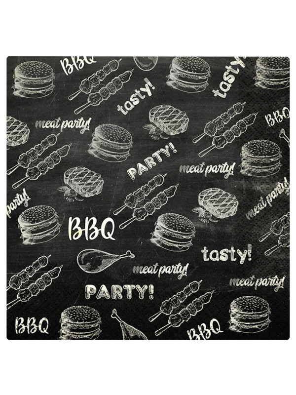 Салфетки трехслойные BBQ Party 24*24 20шт   от Прочее (нет бренда) + 1