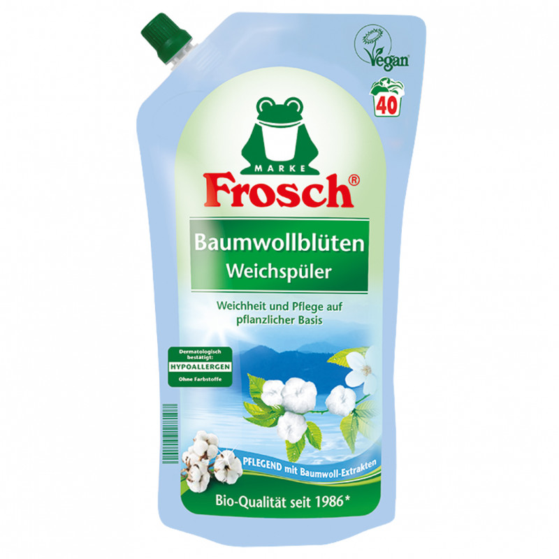 Ополаскиватель для белья концентрат Цветы хлопка 1л от Frosch + 1
