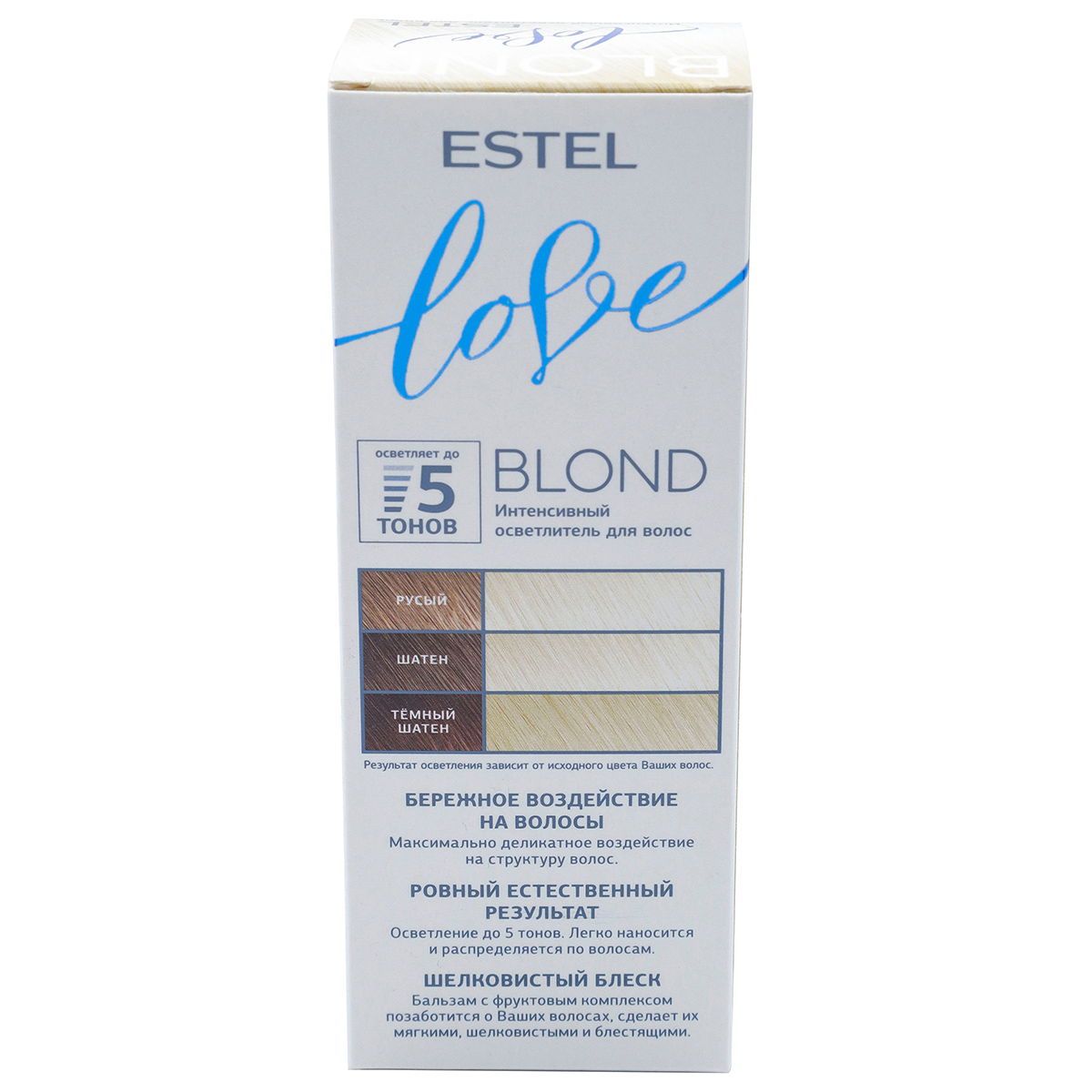 LOVE Стойкая крем-краска для волос Blond осветлитель до 5 тонов от Estel + 2