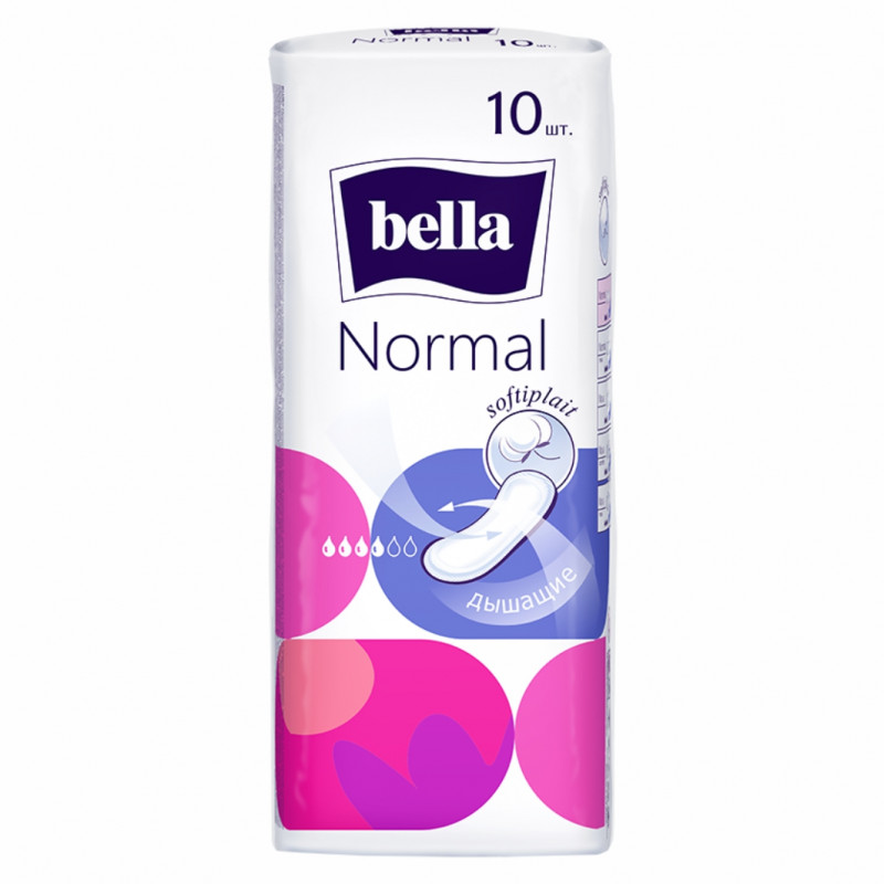 Прокладки без крылышек Normal softiplait 10шт от Bella + 1