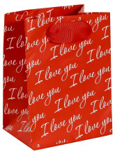 Пакет ламинированный Love you 9×12×6,5см