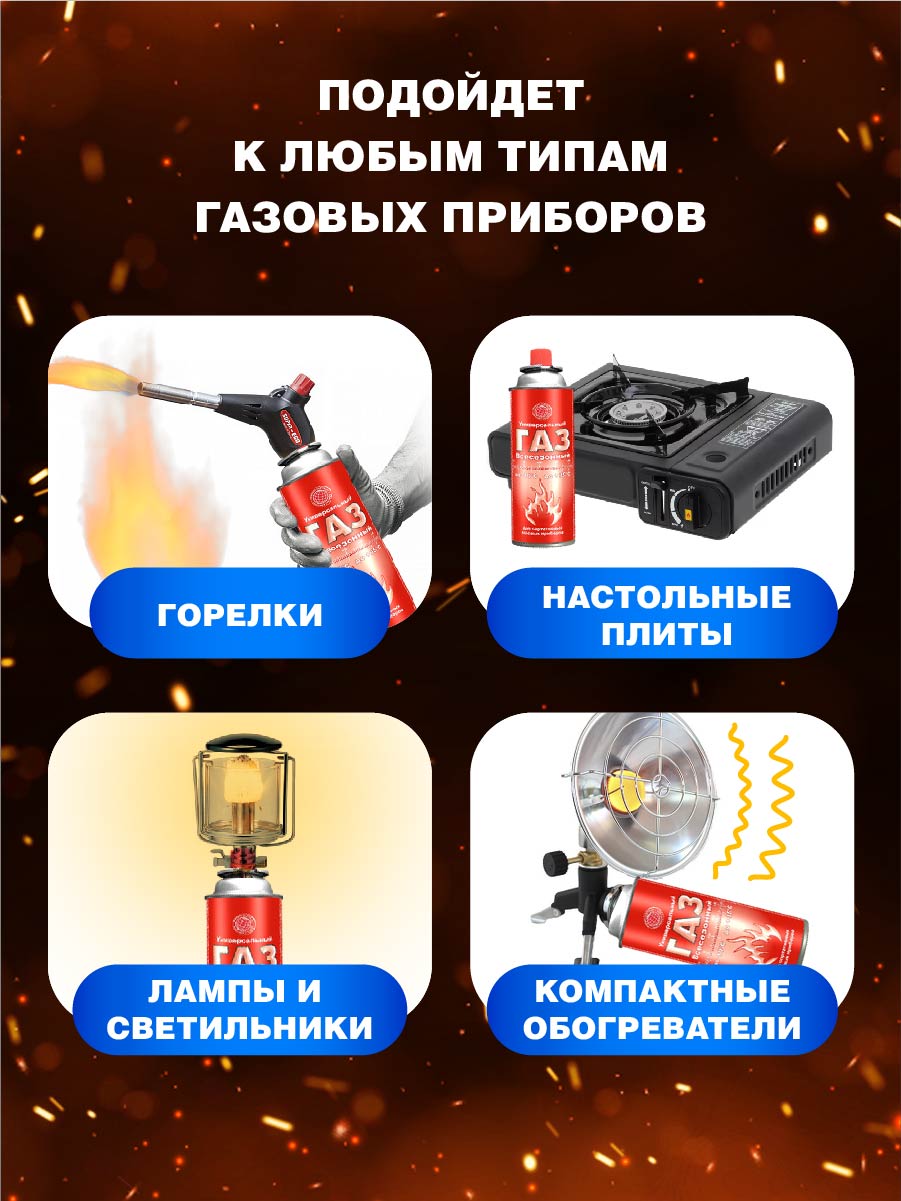 Газ всесезонный Для портативных газовых приборов 400мл от Continent Comfort + 2