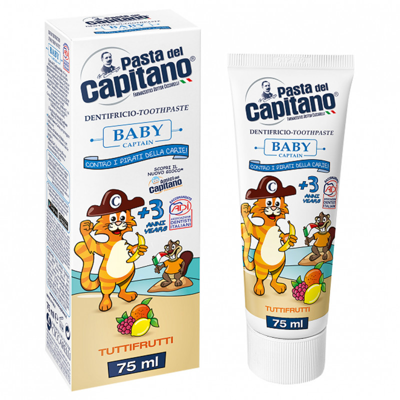 Baby 3+ Зубная паста детская Тутти-Фрутти 75мл от Pasta del Capitano + 1