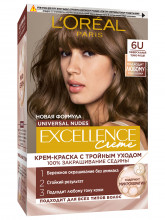 Excellence Универсальные нюдовые оттенки Краска для волос, тон 6U темно-русый