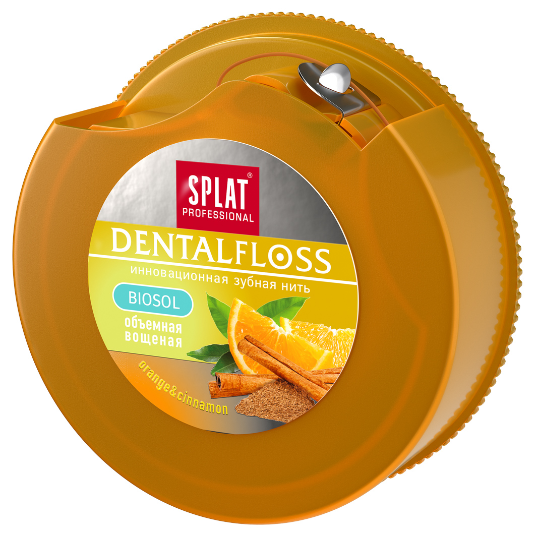 Professional DentalFloss Зубная нить Апельсин и корица 40м от Splat + 3