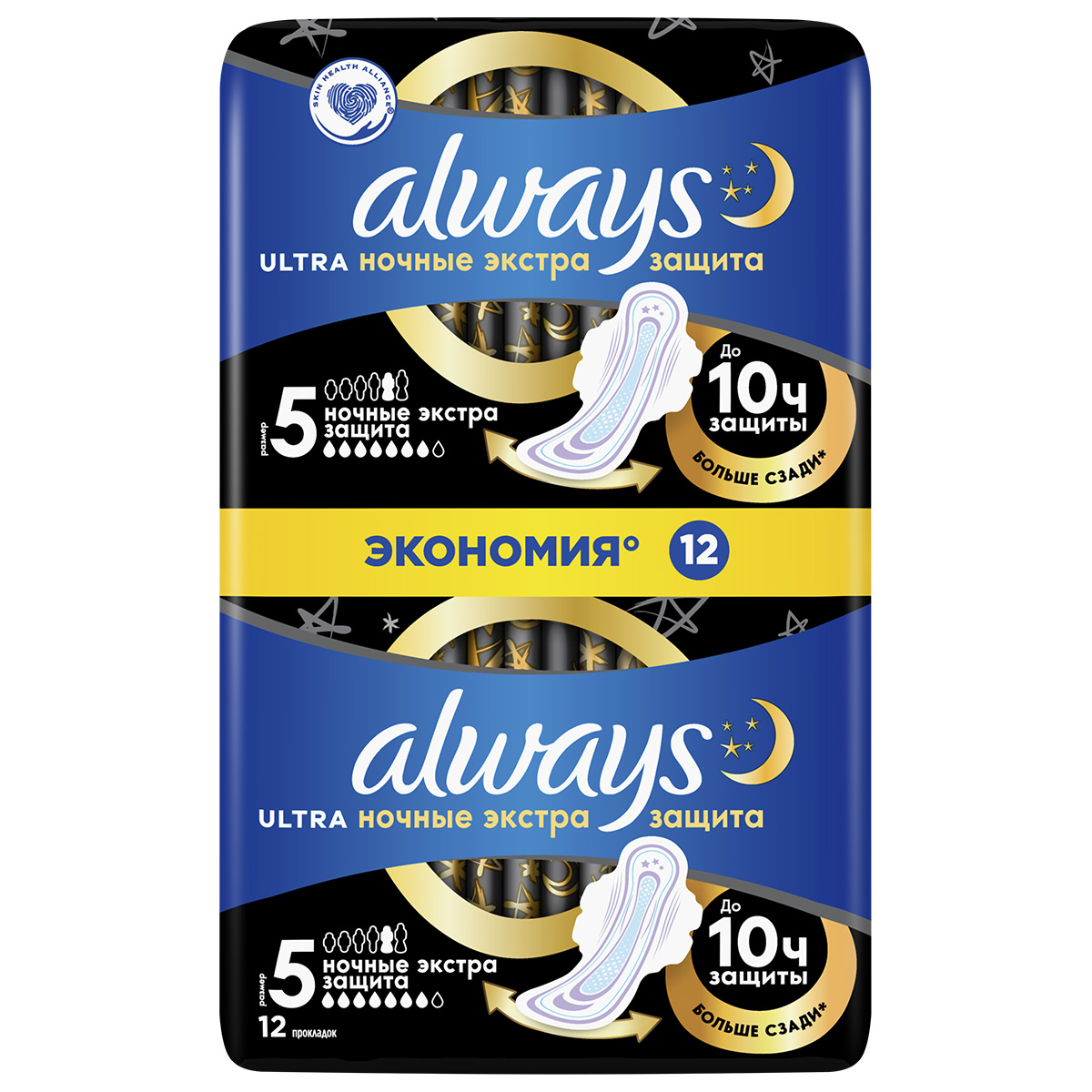 Прокладки Ultra Night Deo Duo экстра защита 12шт от Always + 2