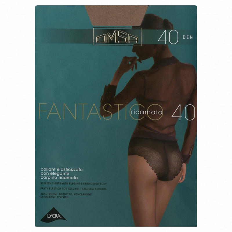 Колготки Fantastico 40den, Daino загар 2р ажурные трусики от Omsa + 1