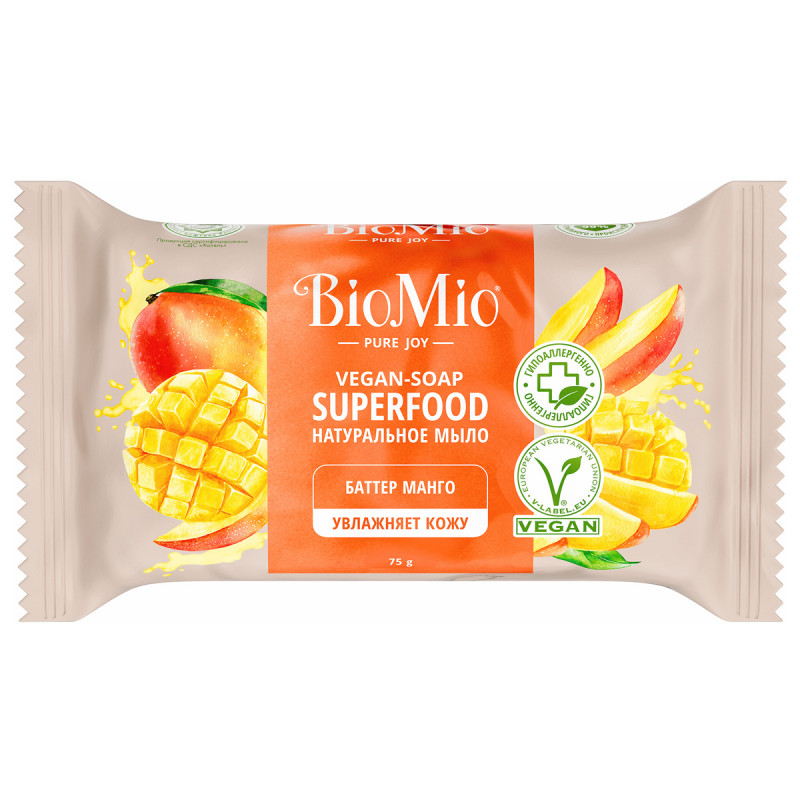 Bio-Soap Туалетное мыло с баттером Манго 75г от BioMio + 1