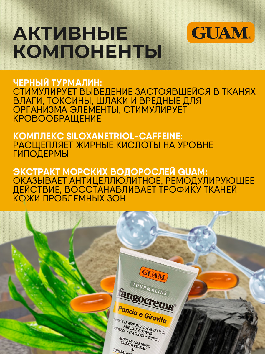 Tourmaline Крем для живота и талии с Турмалином 150мл от Guam + 6