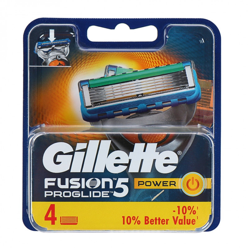 Сменные кассеты Fusion Proglide Power 4шт от Gillette + 1
