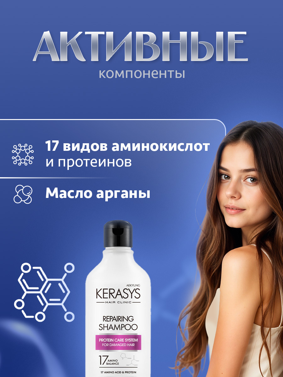 Hair Clinic System Шампунь для волос Восстанавливающий 180мл от Kerasys + 2