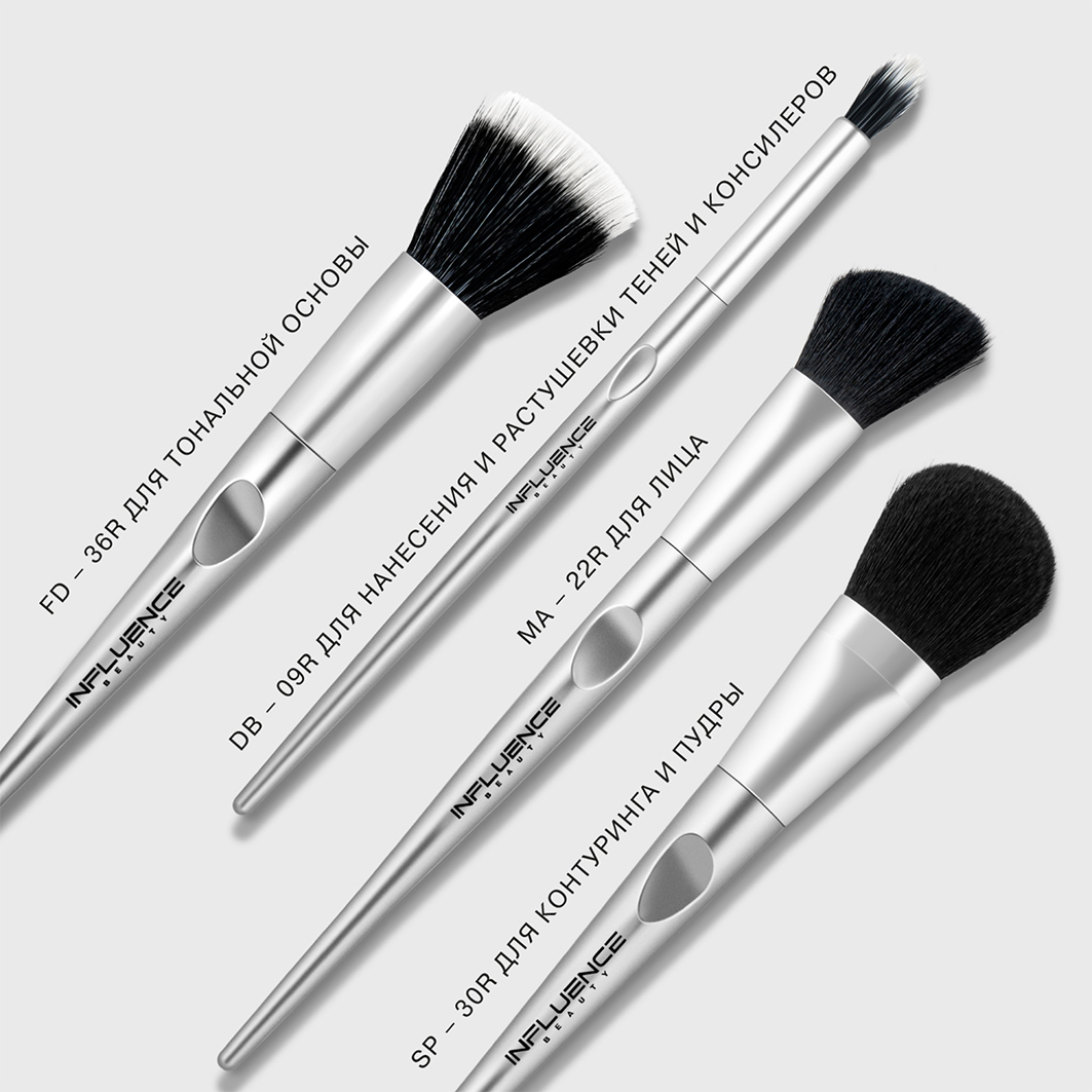 Кисть-дуофибра для нанесения и растушевки теней DB-09R от Influence Beauty + 6