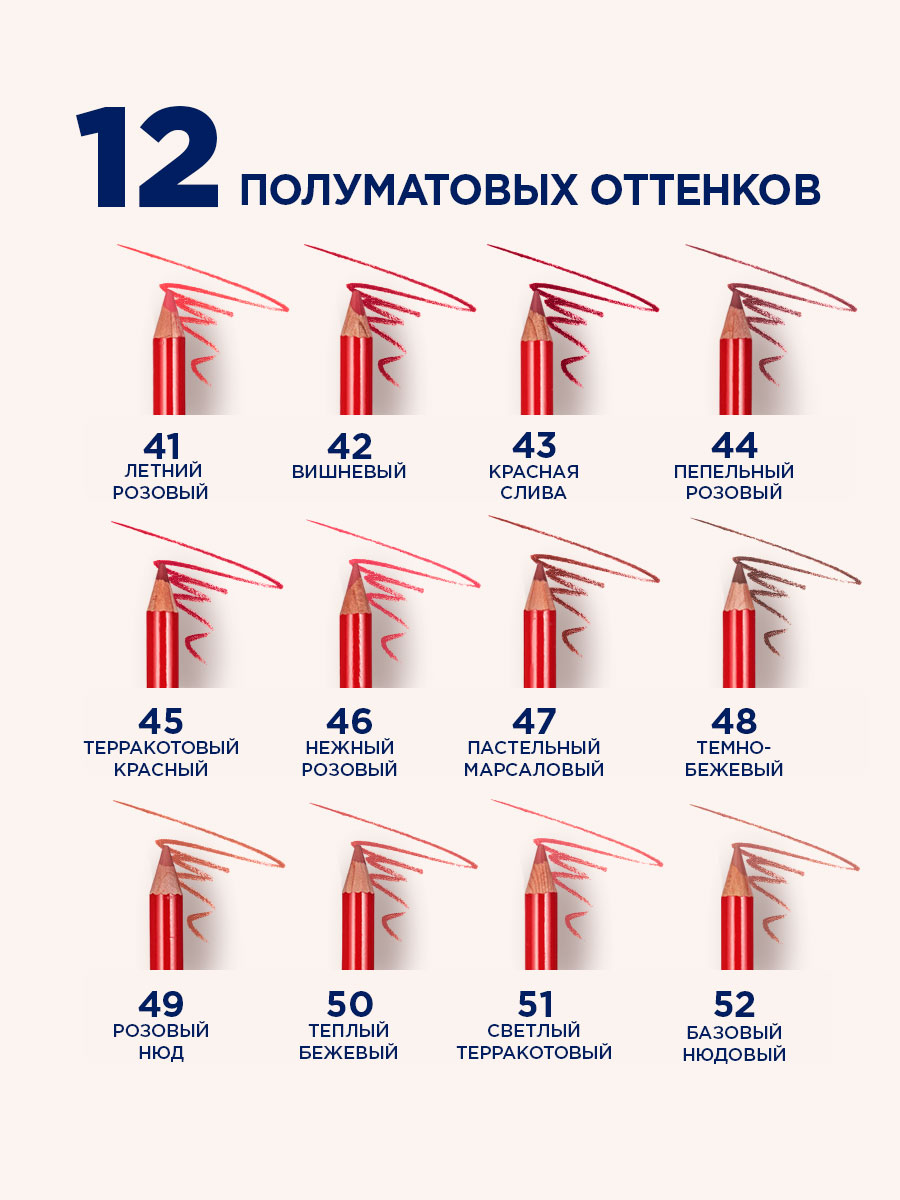 Карандаш-контур для губ Cuties, тон 47 пастельный марсаловый от SHU + 8