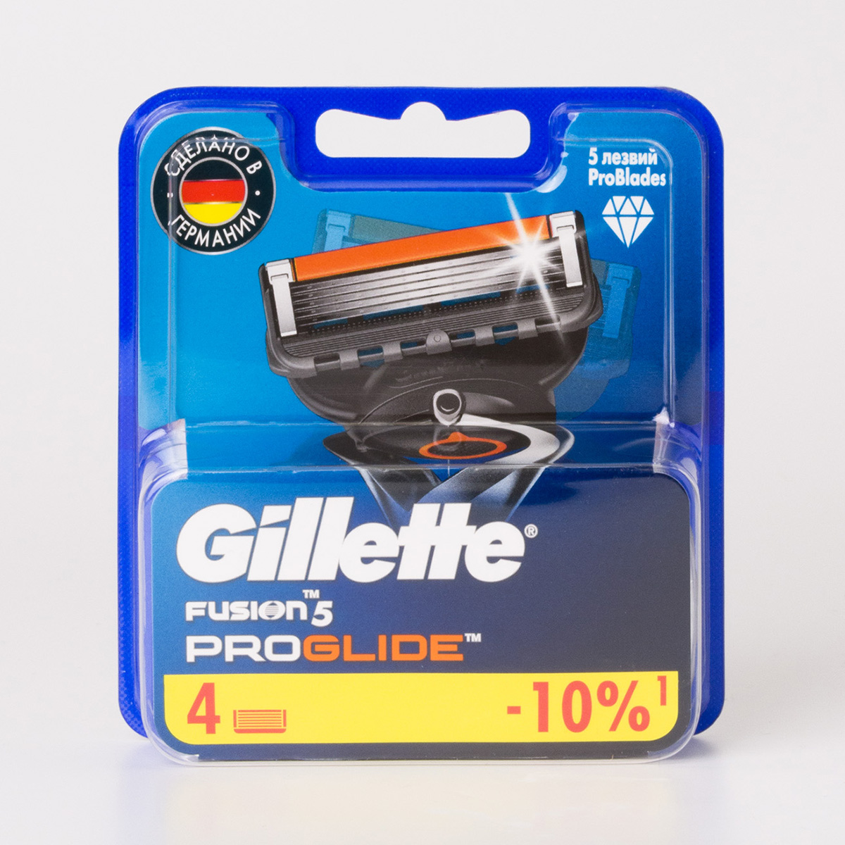 Сменные кассеты Fusion Proglide 4шт от Gillette + 4