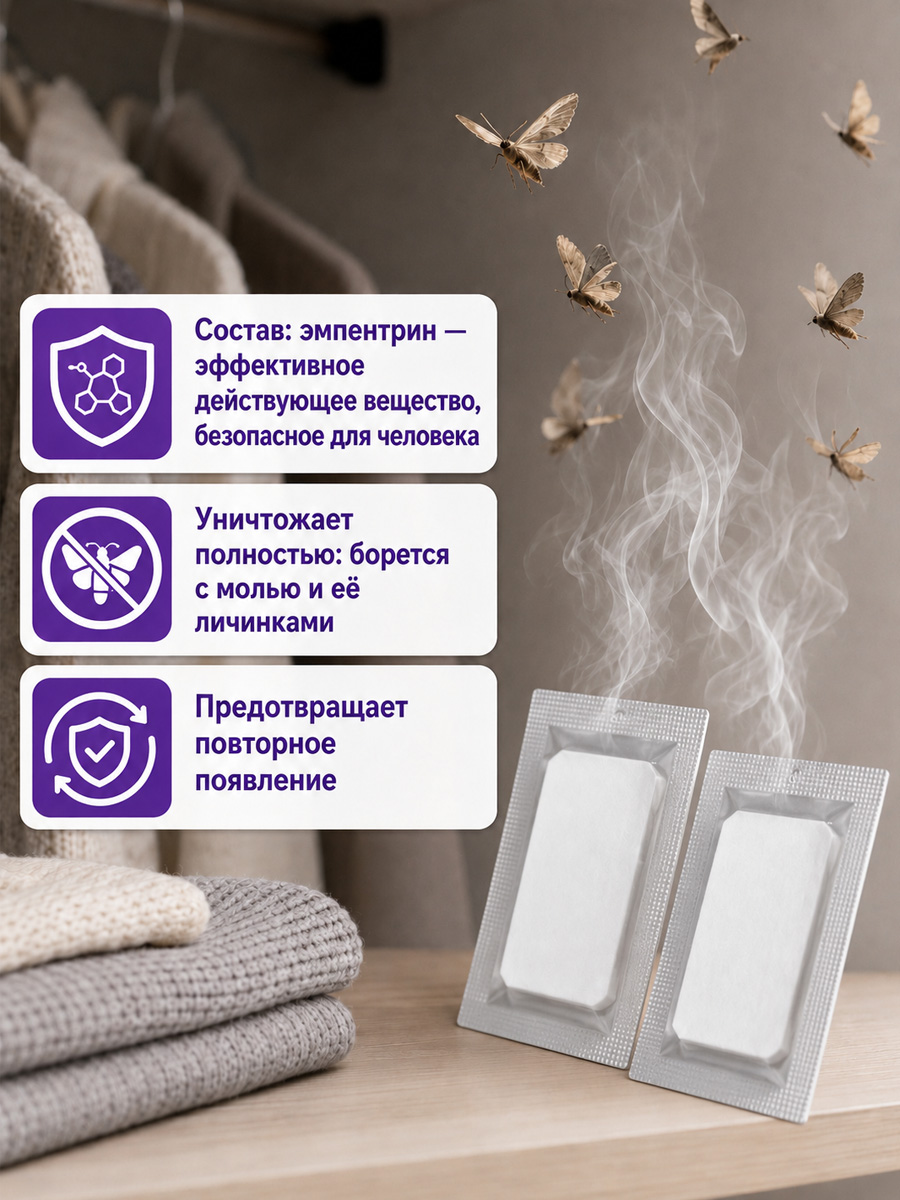 Антимоль крючок Лаванда от Домовой Прошка + 5
