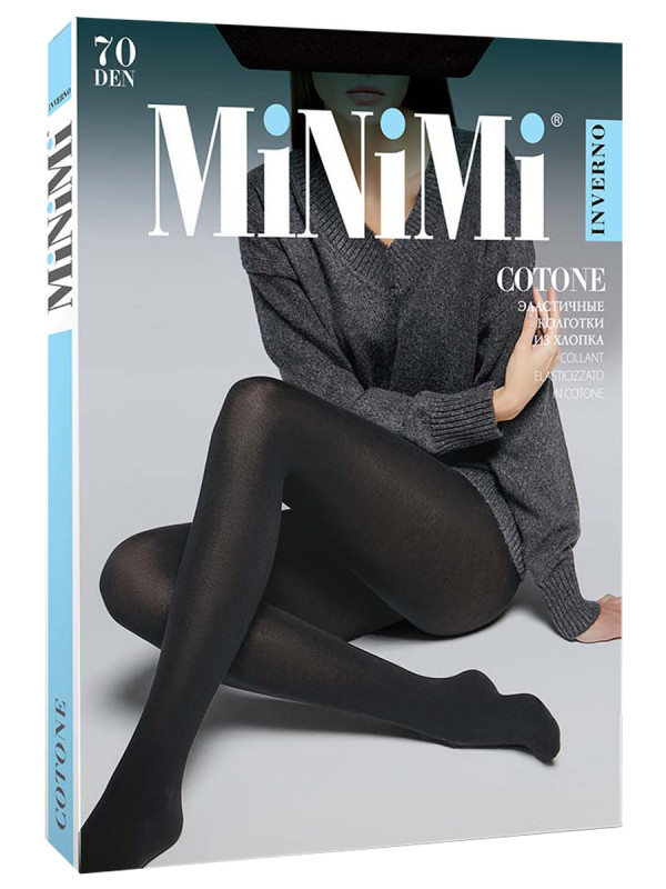 Колготки Cotone 70den, Nero черный 2р от MiNiMi + 1