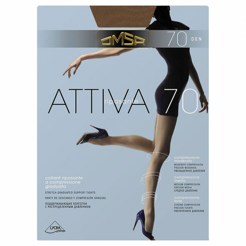 Колготки Attiva 70den, Daino загар 2р от Omsa + 1