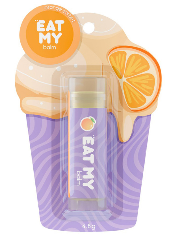 Бальзам для губ Апельсиновый сорбет 4,8г от Eat My + 1