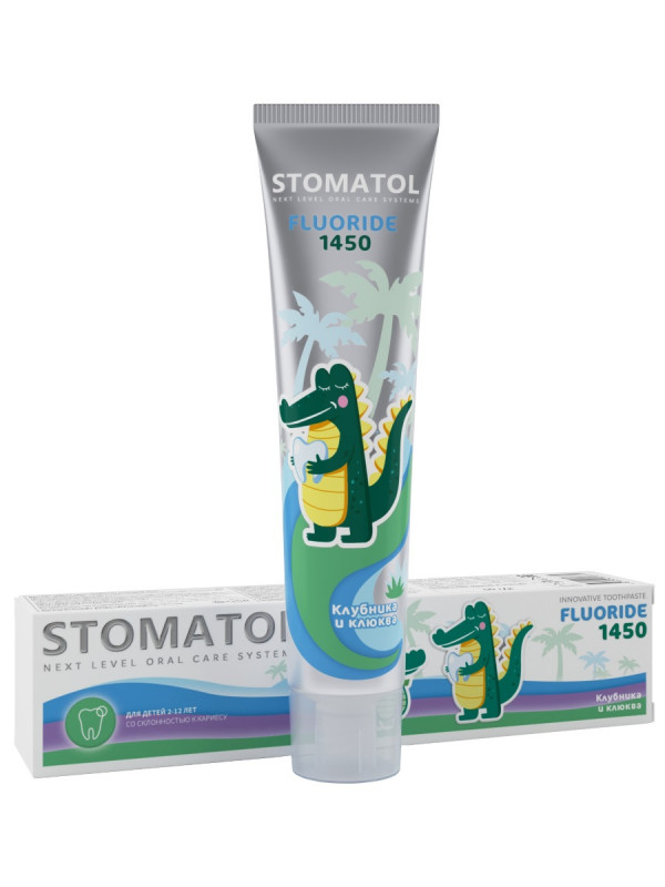 Зубная паста детская 2-12 лет Fluoride 1450ppm 50г от Stomatol + 1