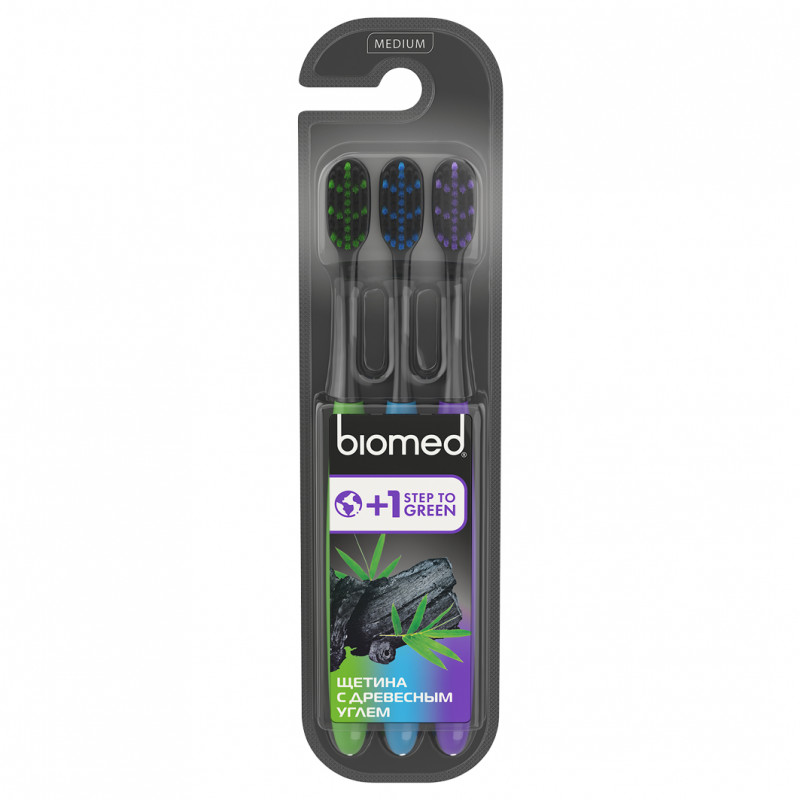 Набор Black Комплексная Зубная щетка 3шт от Biomed  + 1