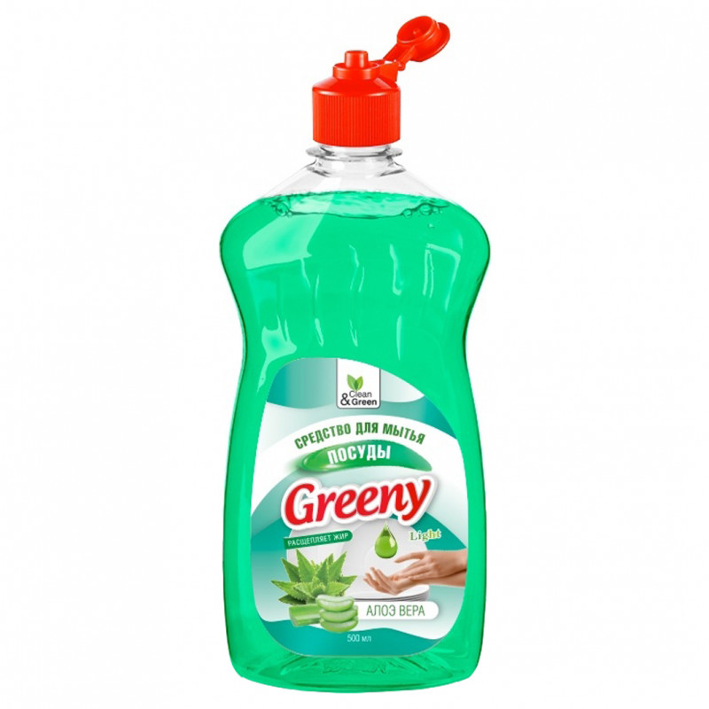 Greeny Light Средство для мытья посуды Алоэ вера 500мл от Clean&Green + 1