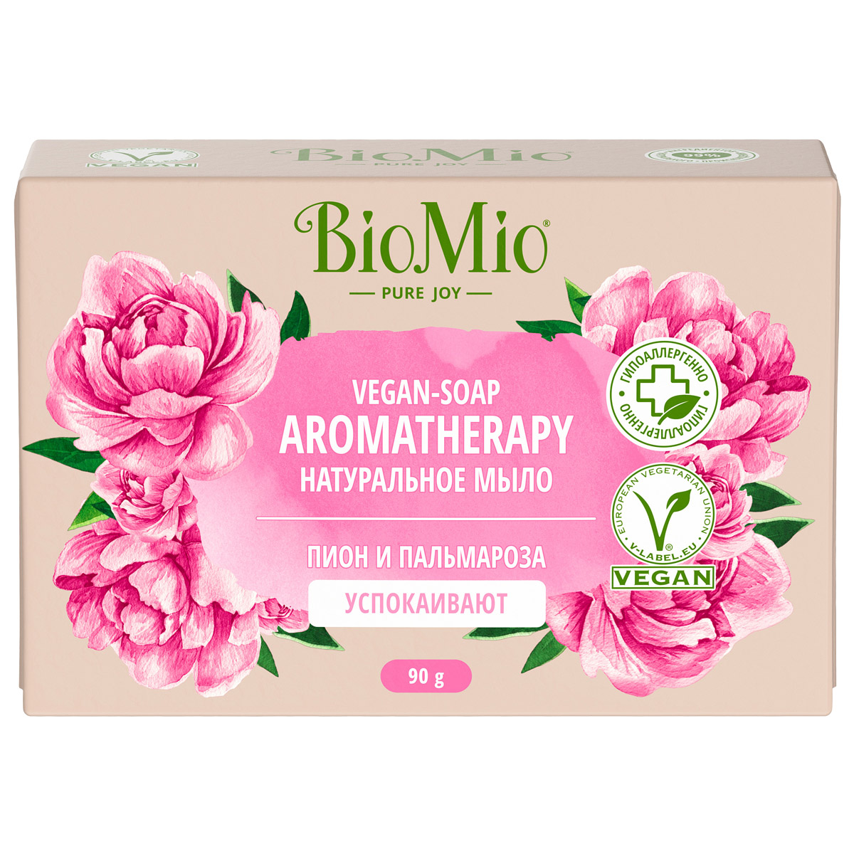 Bio-Soap Туалетное мыло Пион и пальмароза 90г от BioMio + 2