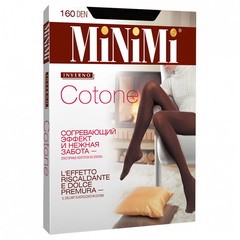 Колготки Cotone 160den, Nero черный 2р от MiNiMi + 1