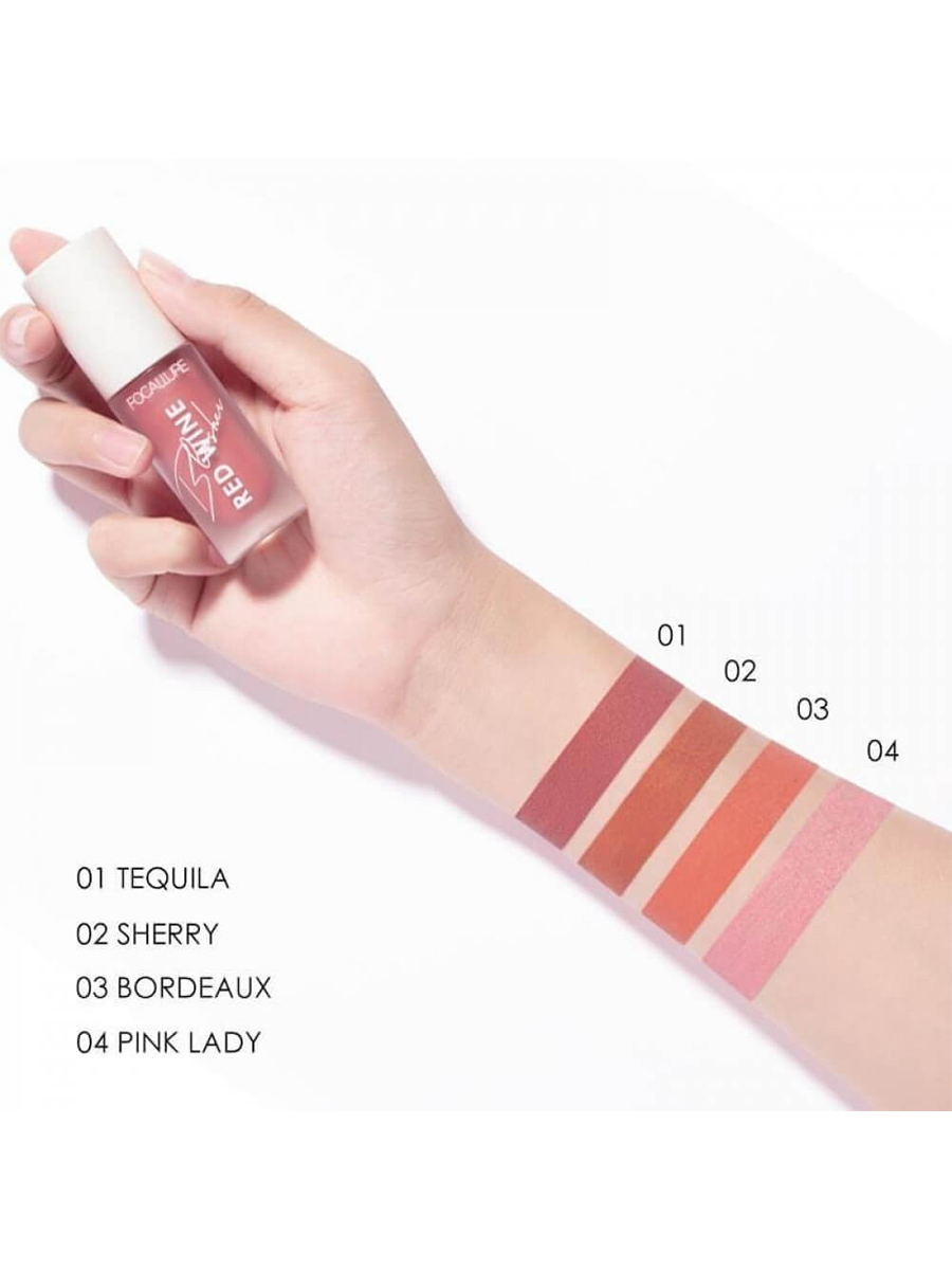 Румяна жидкие Hangover Red Wine Blusher, тон B01 tequila от Focallure + 3