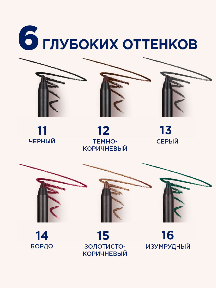 Карандаш для век устойчивый Old School, тон 11 черный от SHU + 8