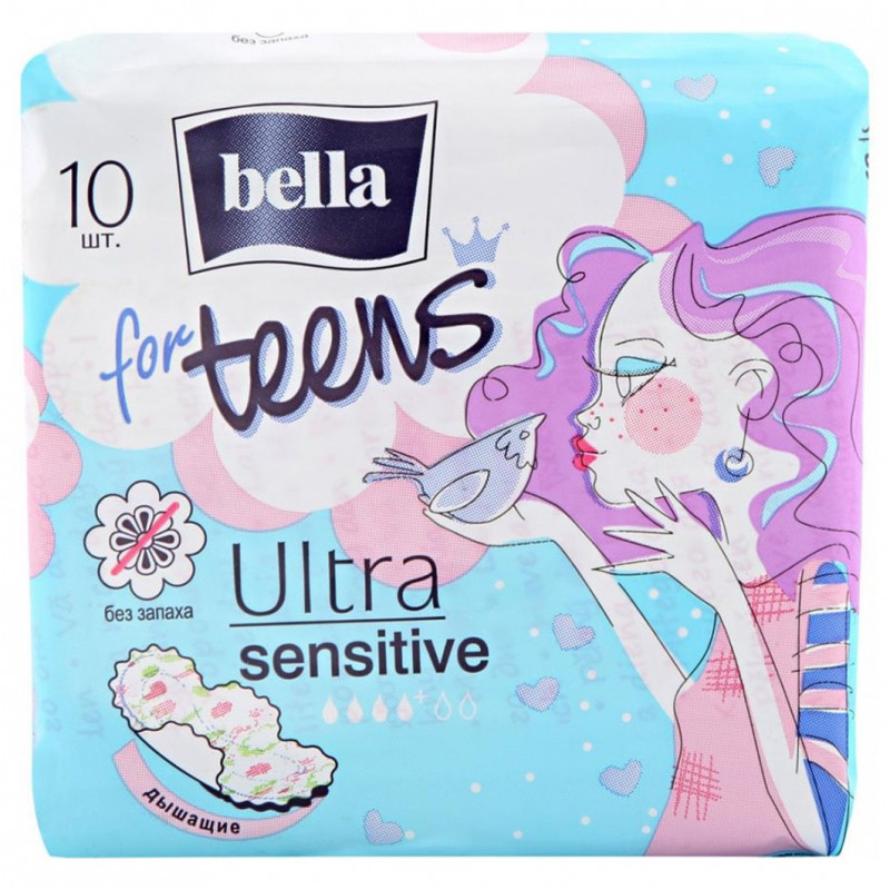 For Teens Ultra Прокладки для подростков Sensitive 10шт от Bella + 1