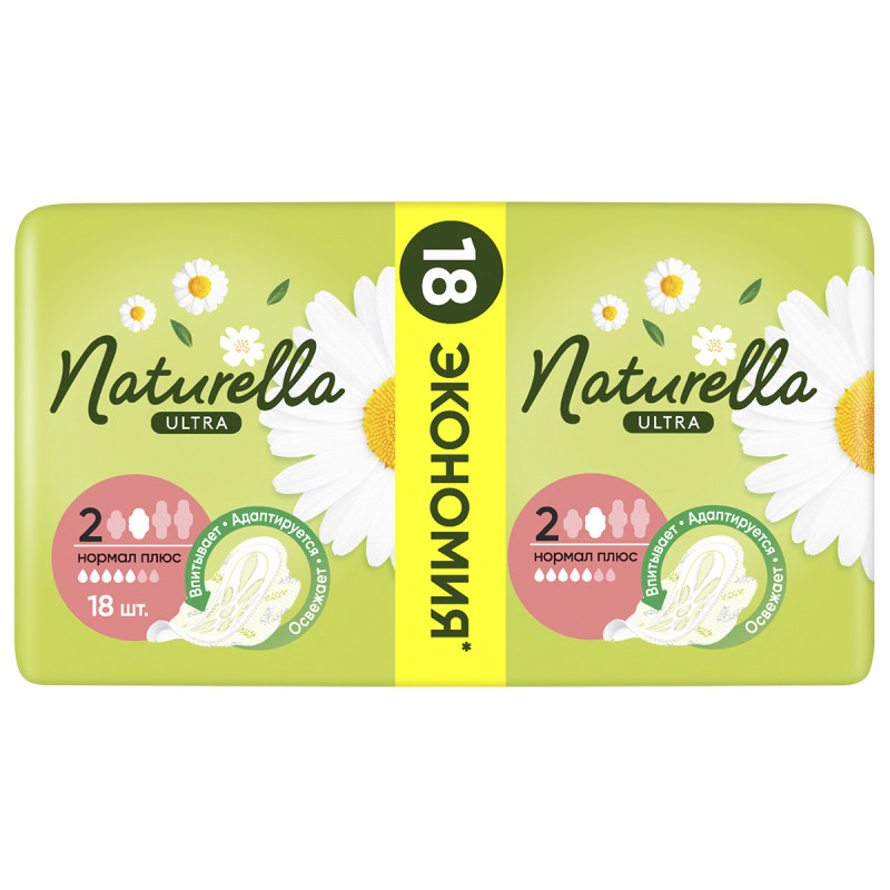 Прокладки гигиенические Camomile Normal Plus 18шт от Naturella + 1