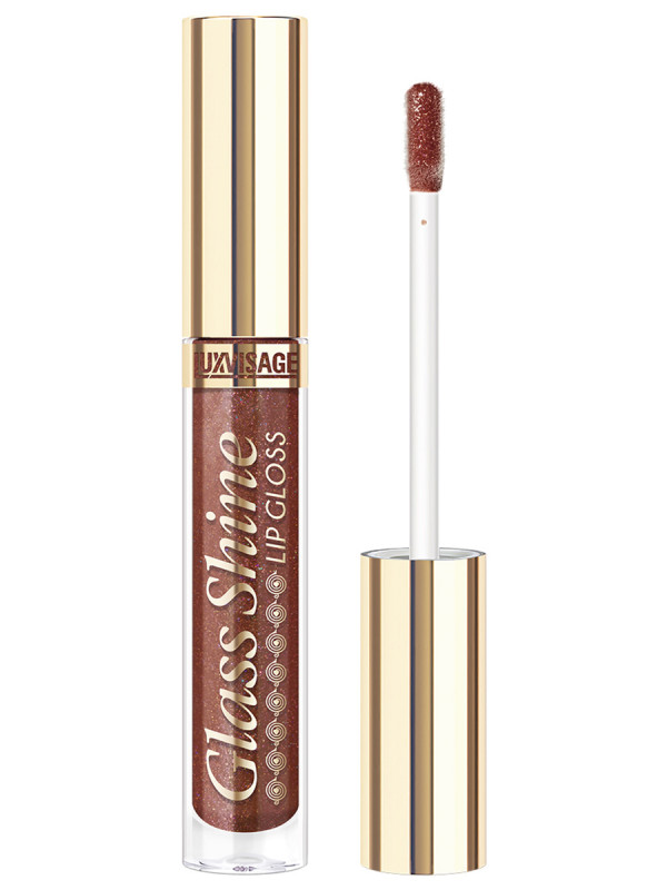 Сияющий Блеск для губ с эффектом объёма Glass Shine, тон 28 Dark Truffle от LuxVisage + 1