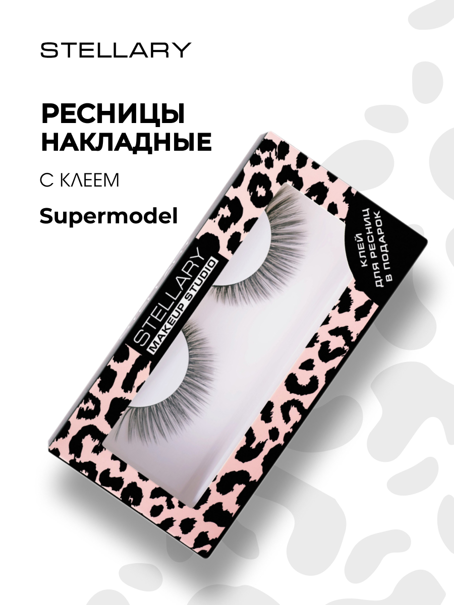Накладные ресницы с клеем False Eyelashes with Glue Supermodel от Stellary + 2