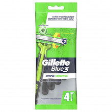 Станки для бритья одноразовые Blue Simple3 Sensitive 4шт