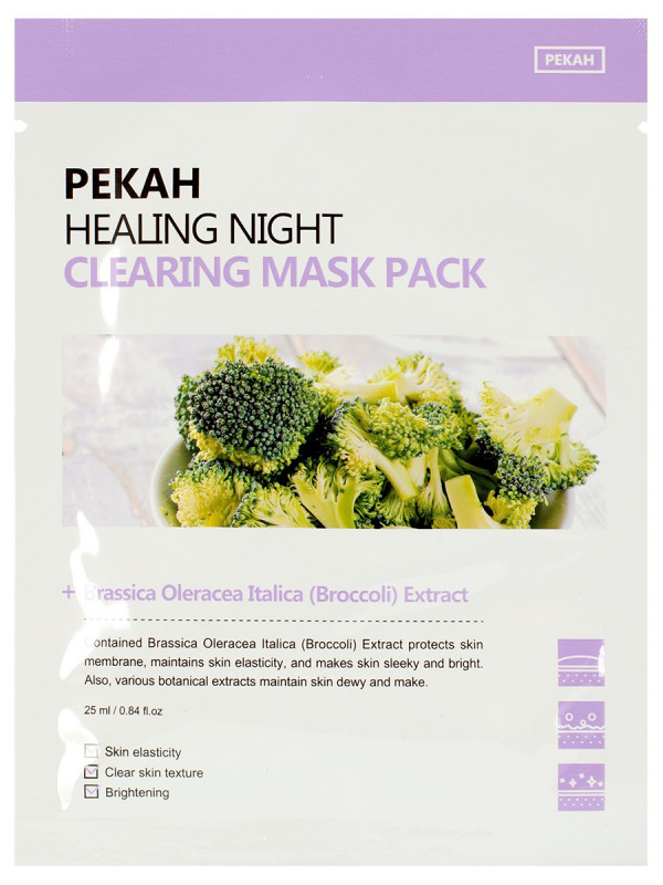 Healing Тканевая маска вечерняя Очищающая с экстрактом брокколи 25мл от Pekah + 1