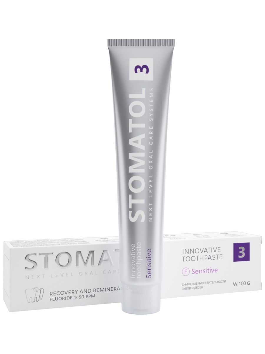 Зубная паста для чувствительных зубов и десен 3 Sensitive 100г от Stomatol + 3