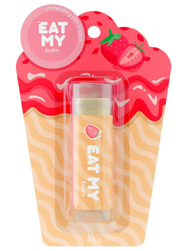 Бальзам для губ Бисквит с клубничным джемом 4,8г от Eat My + 1