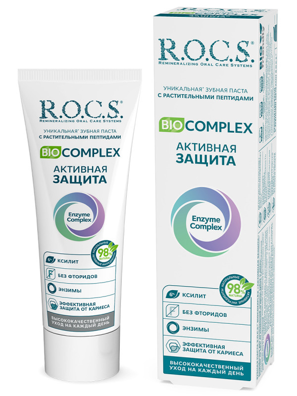 Зубная паста Biocomplex Активная защита 94г от R.O.C.S. + 1