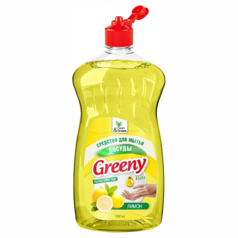 Greeny Light Средство для мытья посуды Лимон 1л от Clean&Green + 1