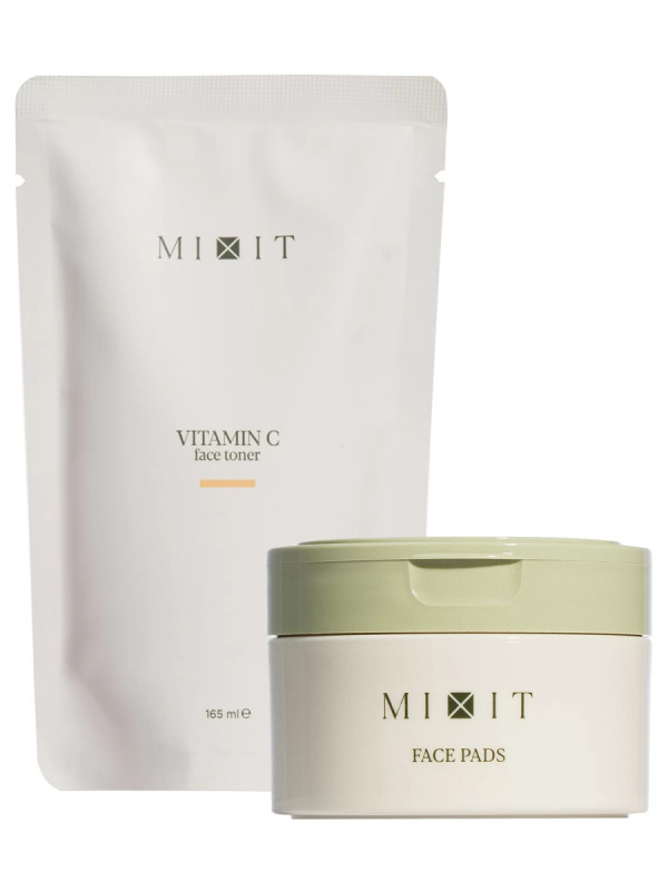 Тонер-пэды обновляющие Vitamin C Face Toner Pads 60шт / 65мл от MIXIT + 1