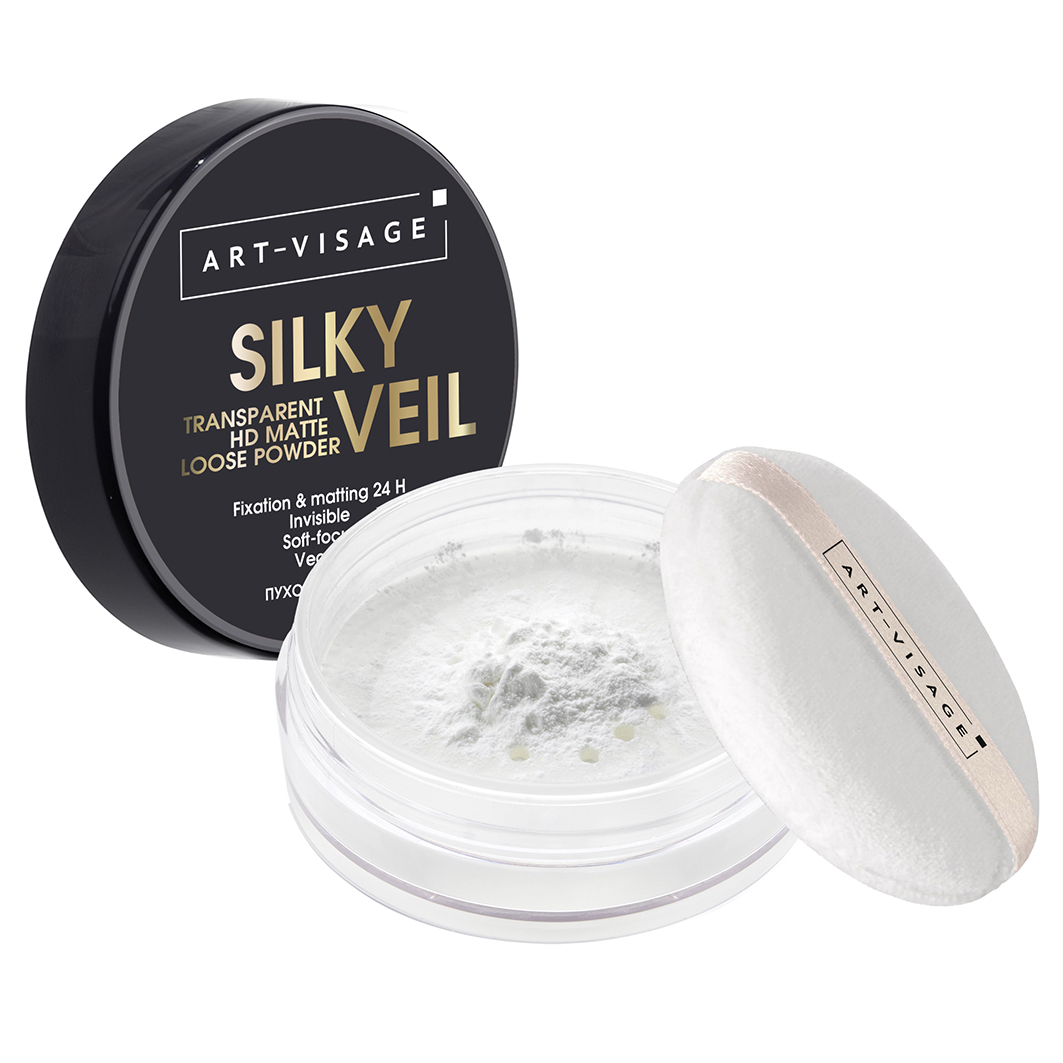 Пудра рассыпчатая Silky Veil, тон 301 финишная прозрачная от Art-Visage  + 3