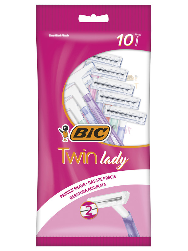 Станки для бритья Lady Twin одноразовые 10шт пакет от Bic + 1