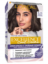 Excellence Cool Crème Стойкая Крем-краска для волос, тон 5.11 Ультрапепельный, светло-каштановый