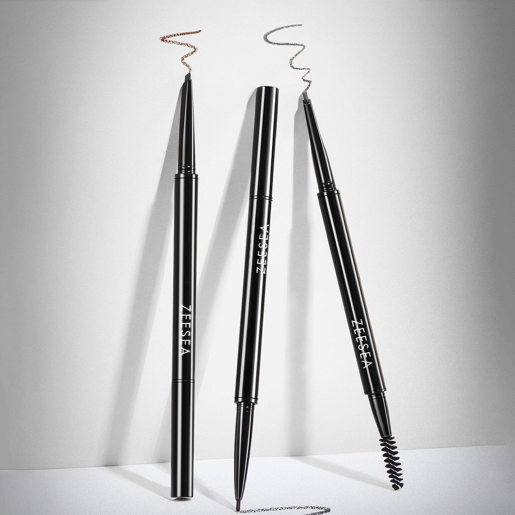 Карандаш для бровей треугольный Eyebrow Pencil, тон black/темный от ZeeSea + 2