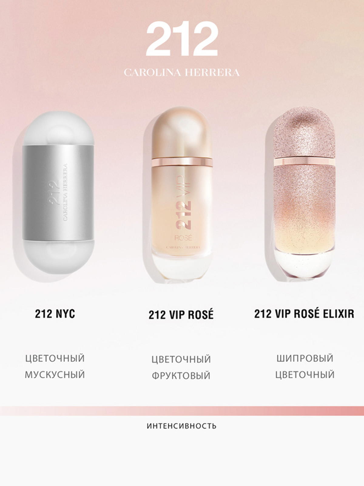 212 VIP Rose Elixir Парфюмерная вода женская 30мл от Carolina Herrera + 3