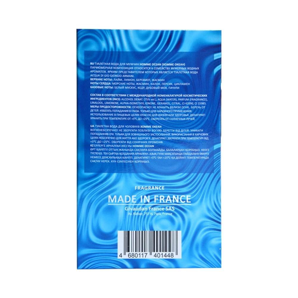 Туалетная вода мужская Homme Ocean 100мл от Delta Parfum + 3