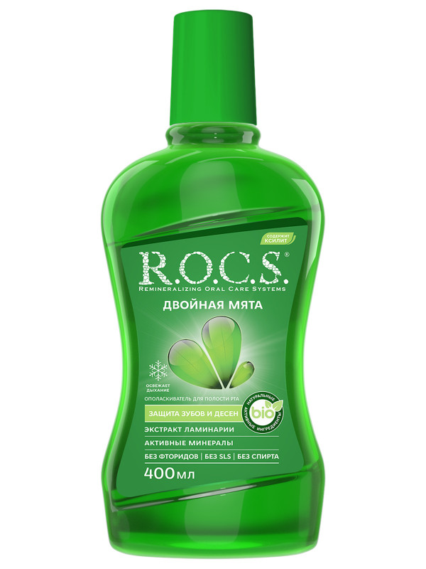 Ополаскиватель для полости рта Двойная мята 400мл  от R.O.C.S. + 1